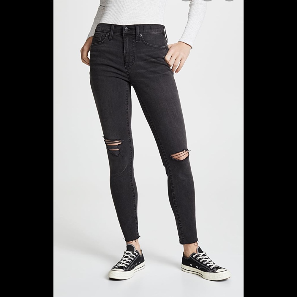 Madewell Black Wash High Riser Skinny Skinny Jeans